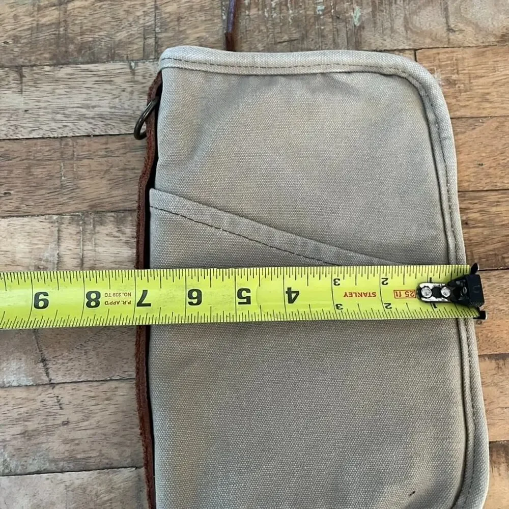 Vintage Khaki Canvas and Leather Everyday Carry Pocket Organizer Bible Cover